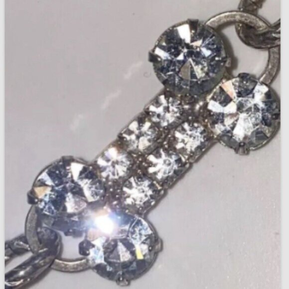 💎🦴🐶Dog Bone Crystal Rhinestone Necklace puppy 15.5 inches #Unisex💎🦴 - Picture 7 of 12